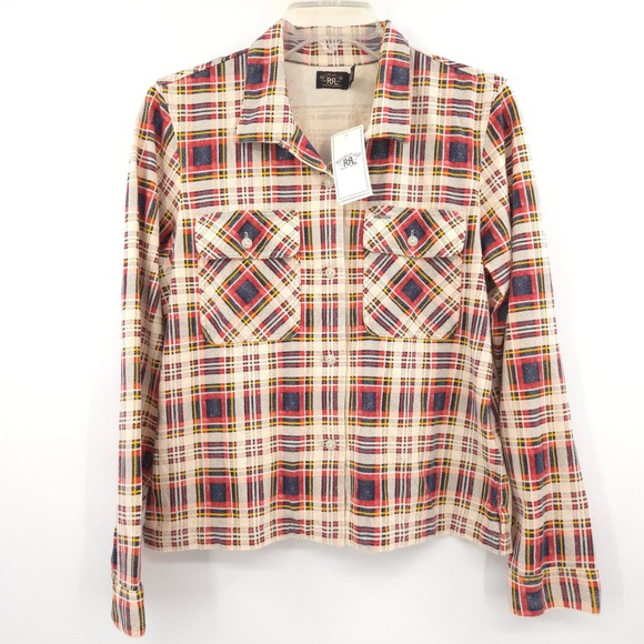 Double RL Ralph Lauren Tops - RRL Double Ralph Lauren Plaid-print jersey camp Shirt Womens 3 (US6) NWT $295